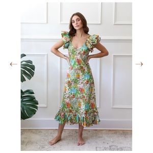 MILLE Floral Green Maxi Dress XL